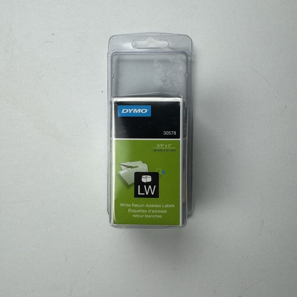 Dymo Return Address Labels Roll White 3/4" X 2" 30578 New